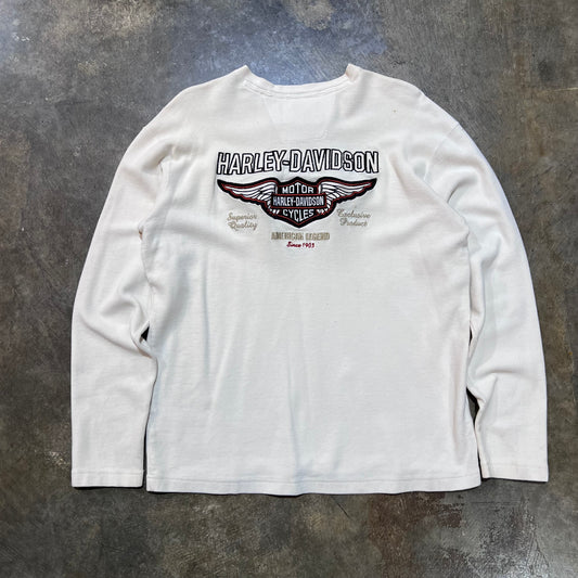 Harley Davidson White Thermal Henley Shirt