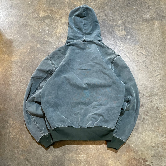 Green Carhartt Zip-Up Hooded Jacket Broken Zipper