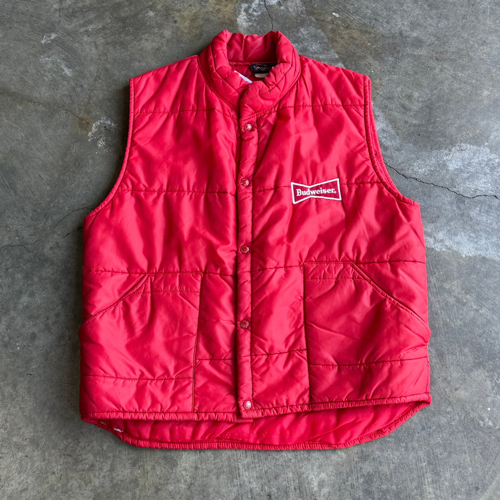 Red Budweiser Puffer Vest
