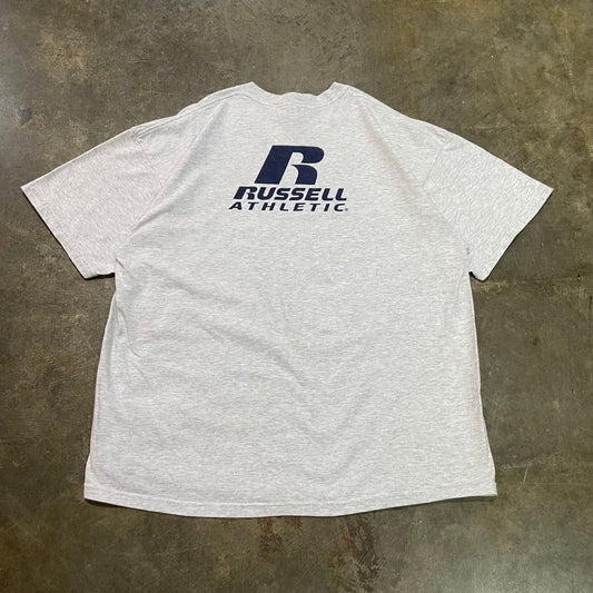 Grey Auburn Football Navy Letter Tee