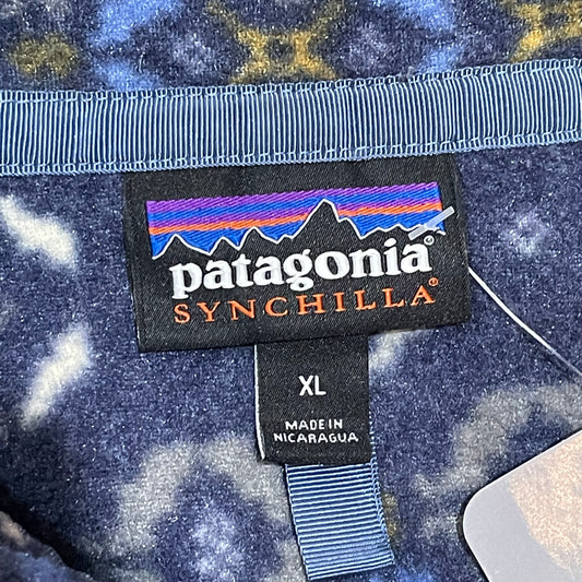 Patagonia Blue Pattern Fleece Pullover