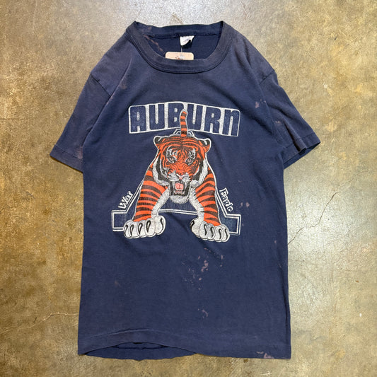Auburn Wide Tiger Face Distressed Tee
