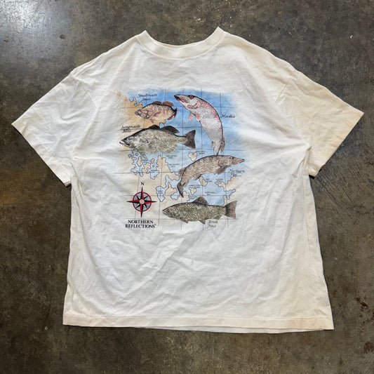 Northern Reflections White Fishing Tee L