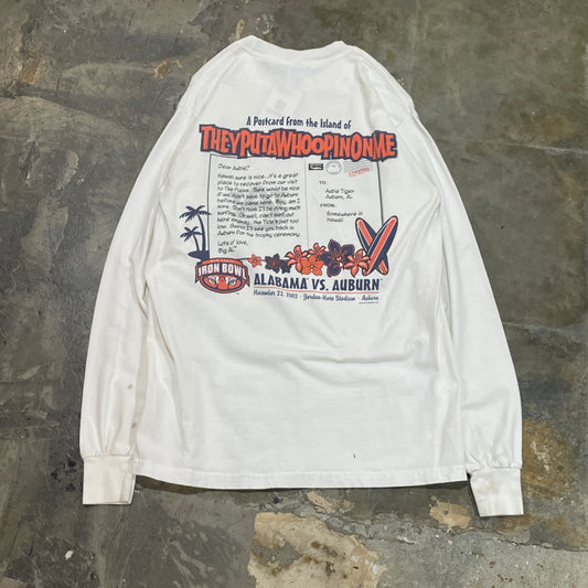 White Long Sleeve Blue Hawaii for Bama Shirt