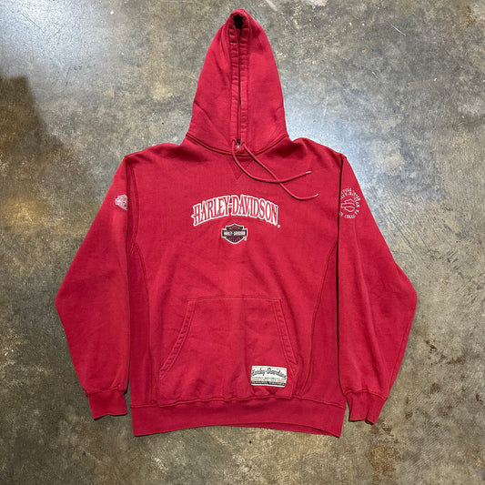 Faded red Haarley Davidson Hoodie