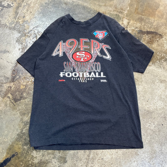 Grey Striped 49ers 75th anniversary Tee