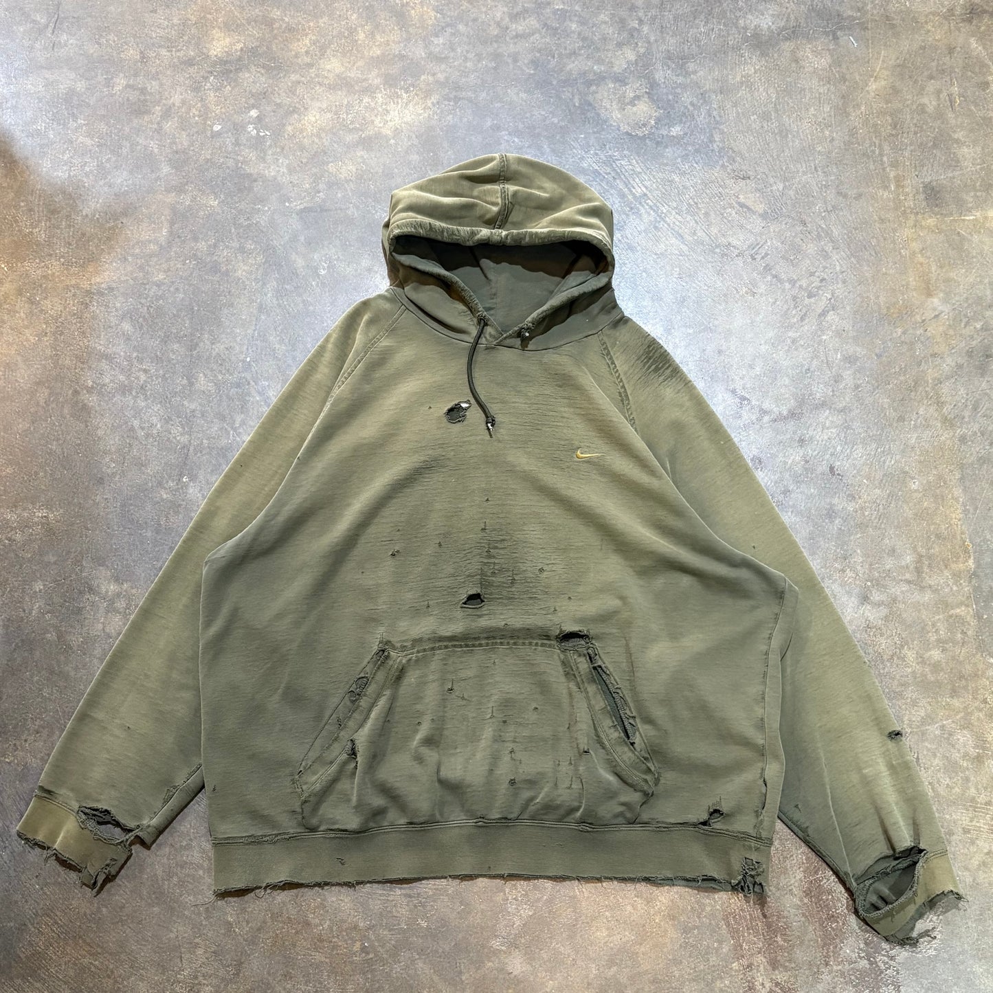 Distressed Olive Nike Hoodie