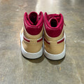 Jordan 1 Mid Light Curry Cardinal No Box