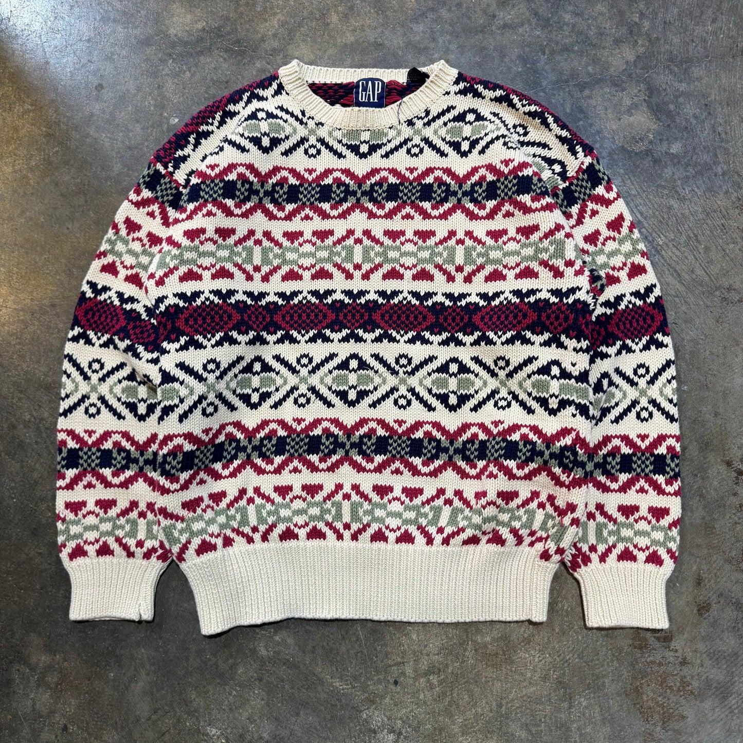 GAP Red/Navy/White Knit Sweater