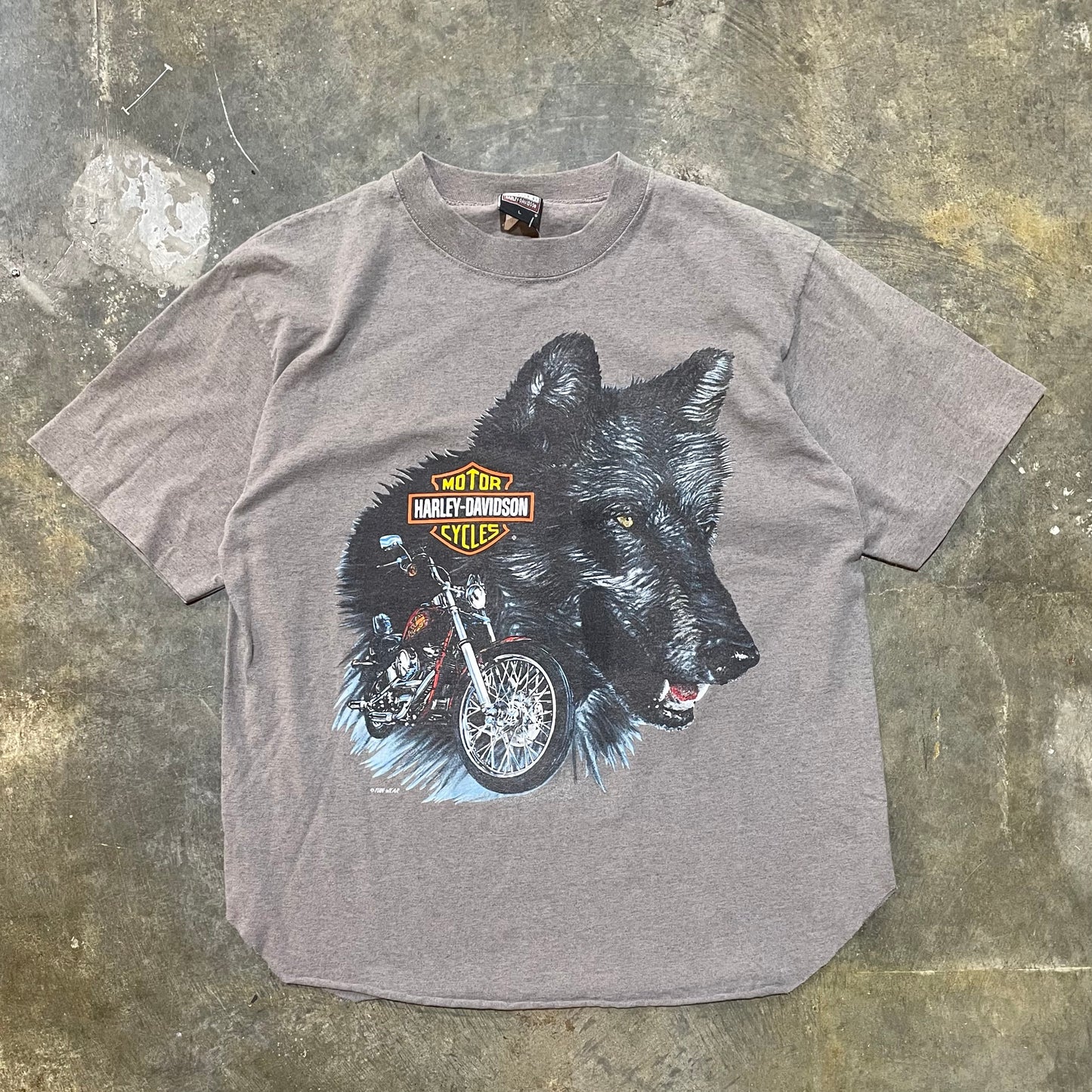 Grey Harley Wolf Chopped Tee