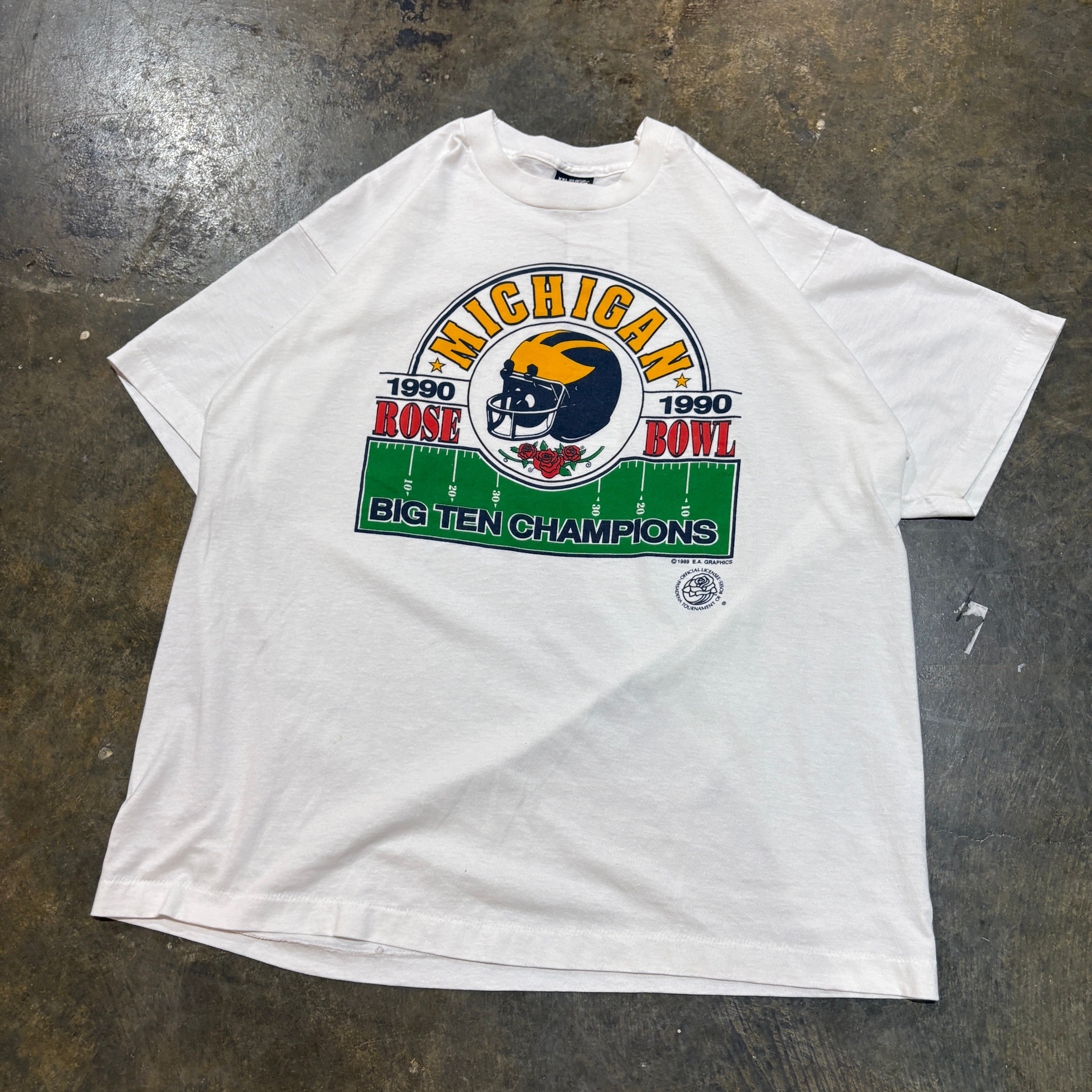 1990 Michigan Rose Bowl Big Ten Champions Graphic Tee (XXL)