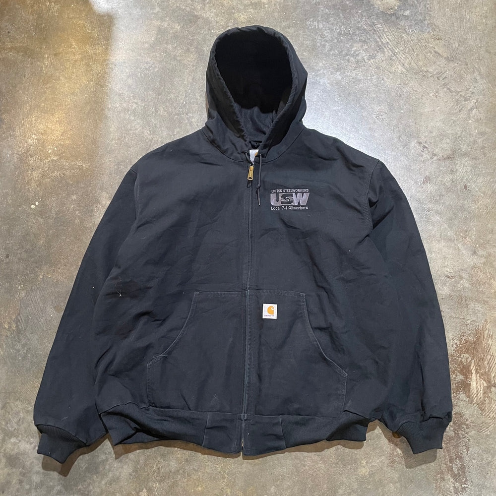 Black Carhartt Steel Workers Hooded Jacket3