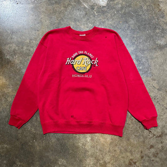 90's Hard Rock Honolulu Red Sweatshirt