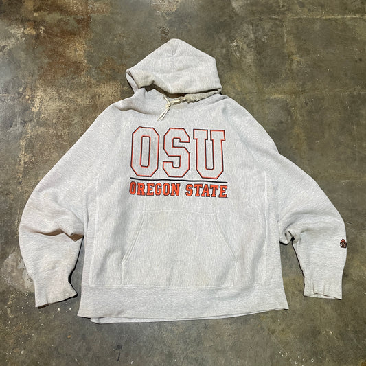 Grey Oregon State Reverse Weave Hoodie