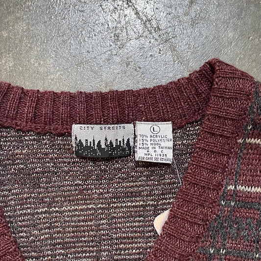 City Street Burgundy Knitted Vest