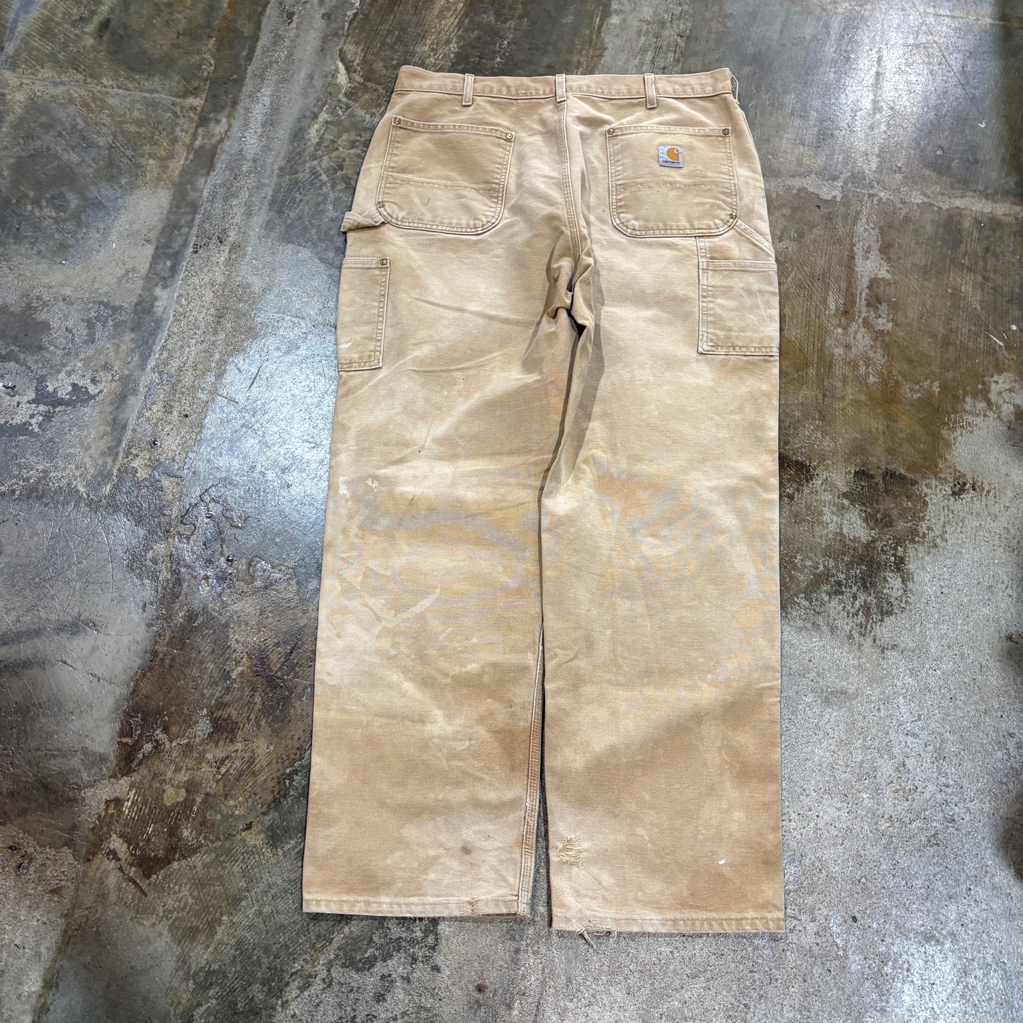Tan Faded Carhartt Double Knee Pants