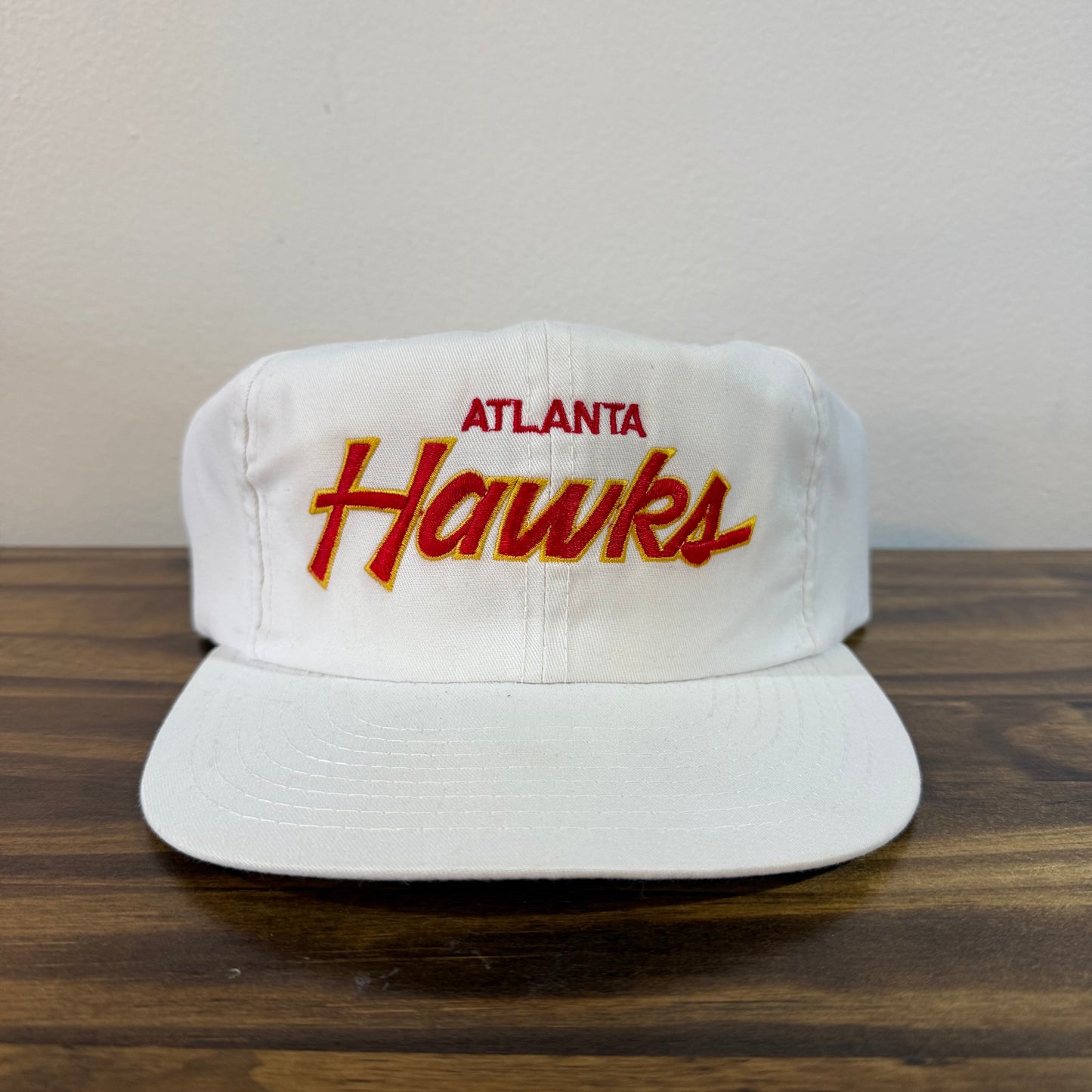 DS White Atlanta Hawks Script Hat