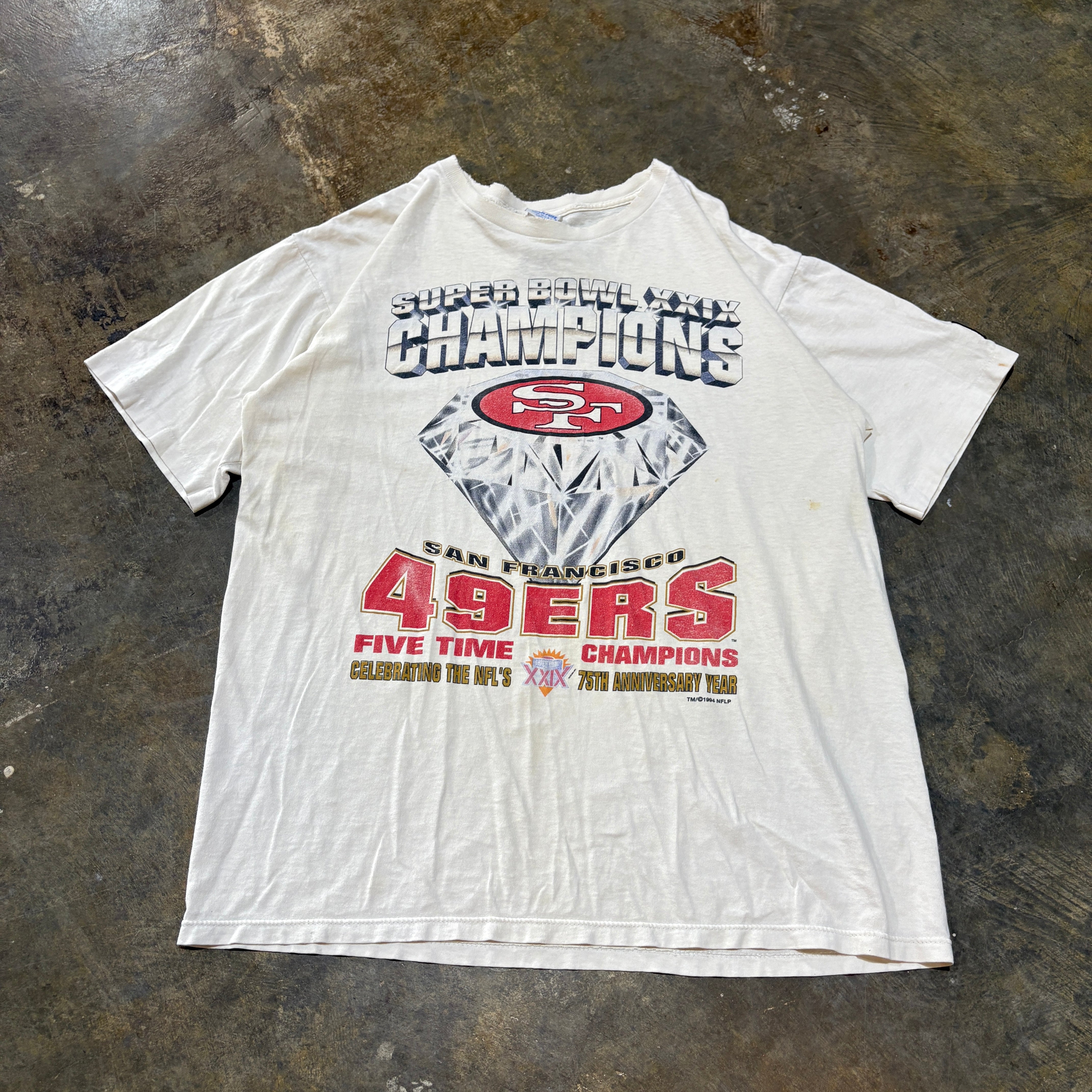 White 1994 San Fransisco 49ers Super Bowl Champions