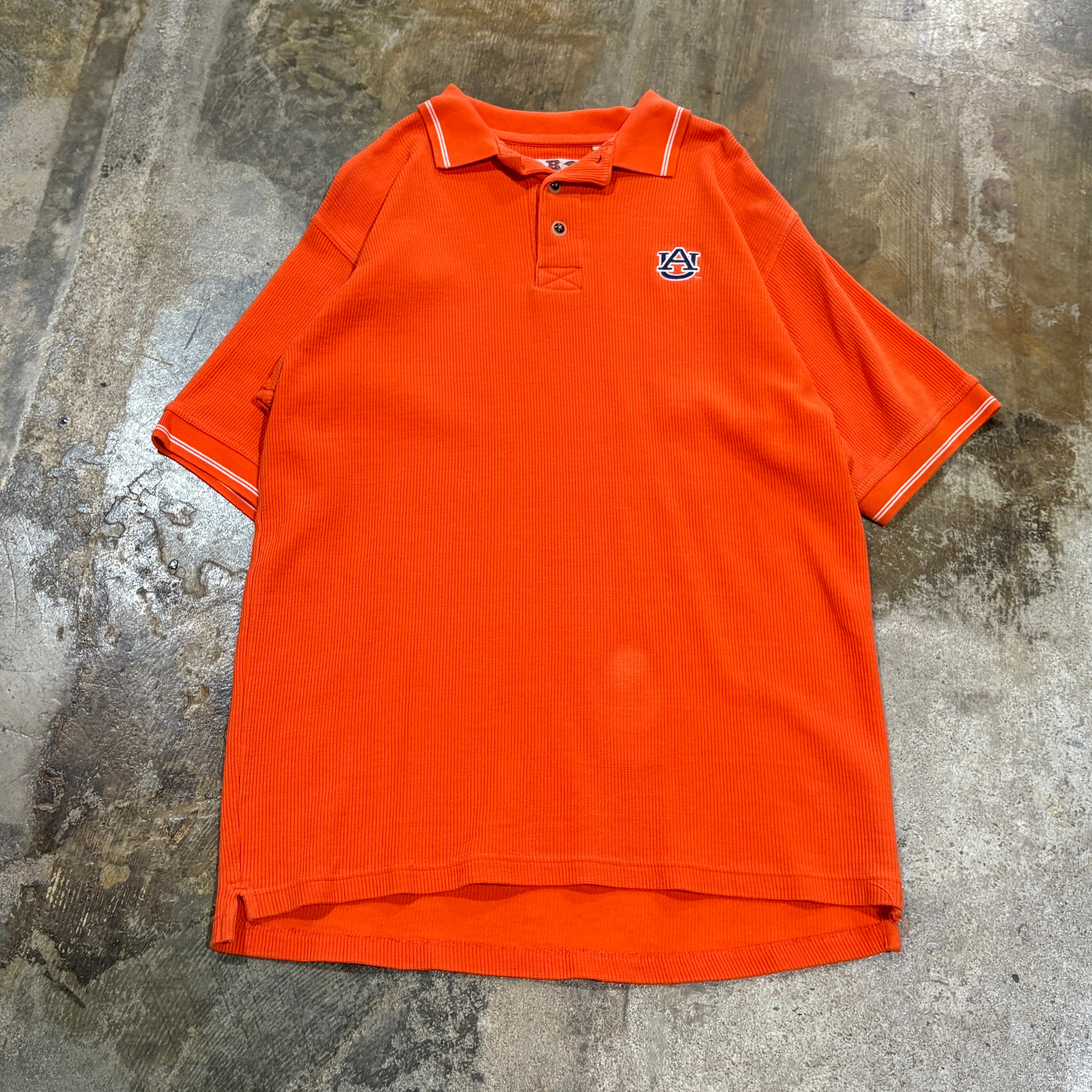 Orange Auburn Waffle Resort Polo
