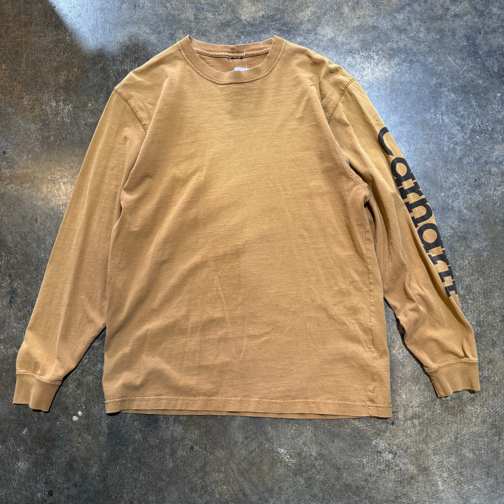 Light Brown Carhartt Lettering on Long Sleeve