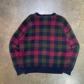 1990s Woods & Gray Plaid Knit Pullover (L)