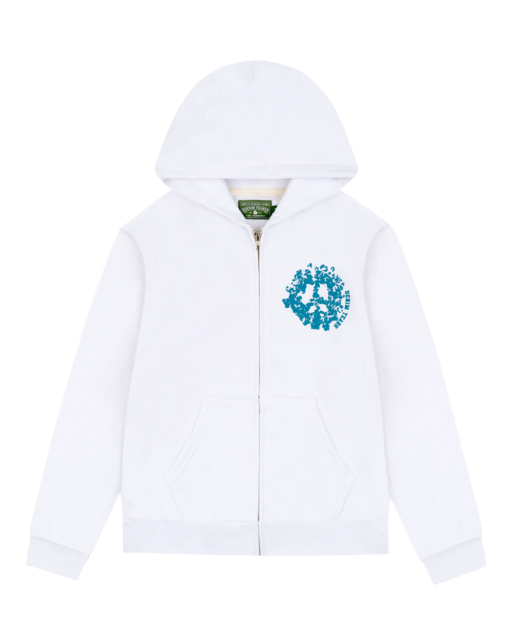 Denim Tears White University Zip-Up