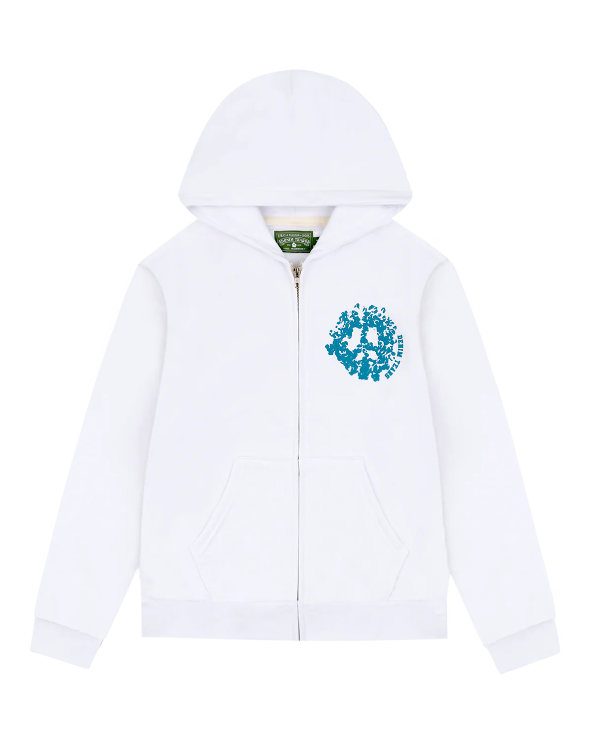 Denim Tears White University Zip-Up