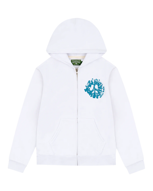 Denim Tears White University Zip-Up