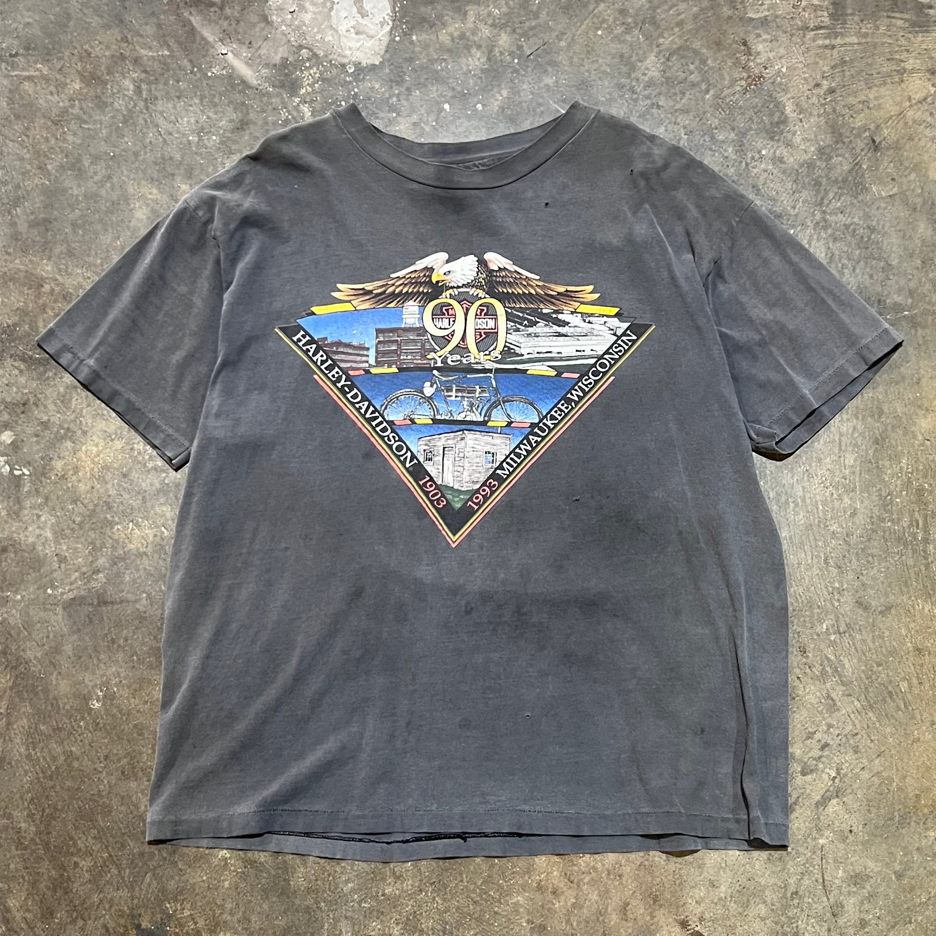Black 1993 Harley Davidson 90 Years Tee
