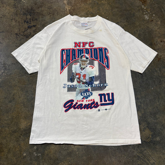 2001 New York Giants NFC Champions Big Print Tee