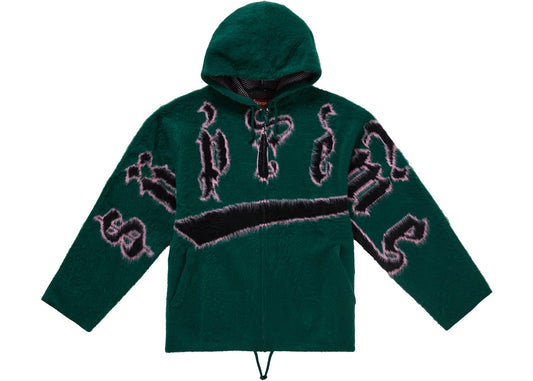 Supreme Accent Brushed Zip Up Sweater Green