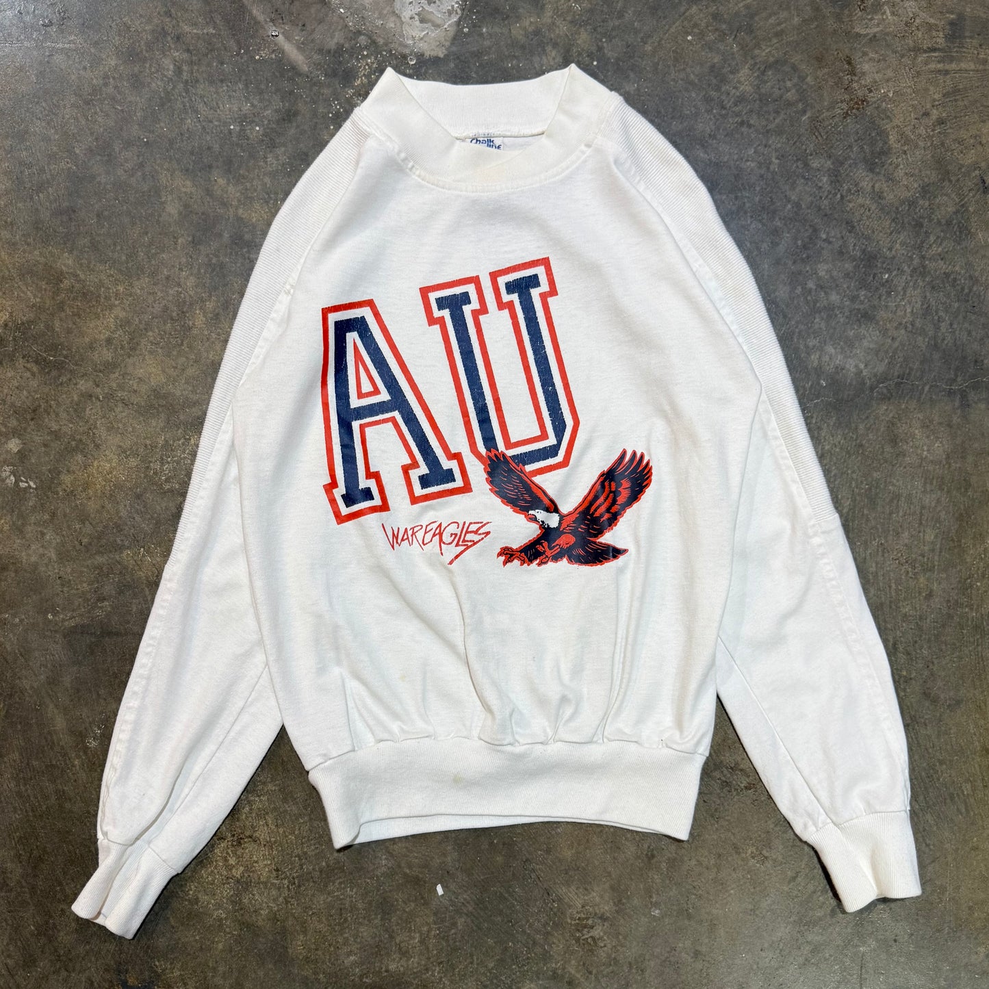 White AU War Eagles LS Tee