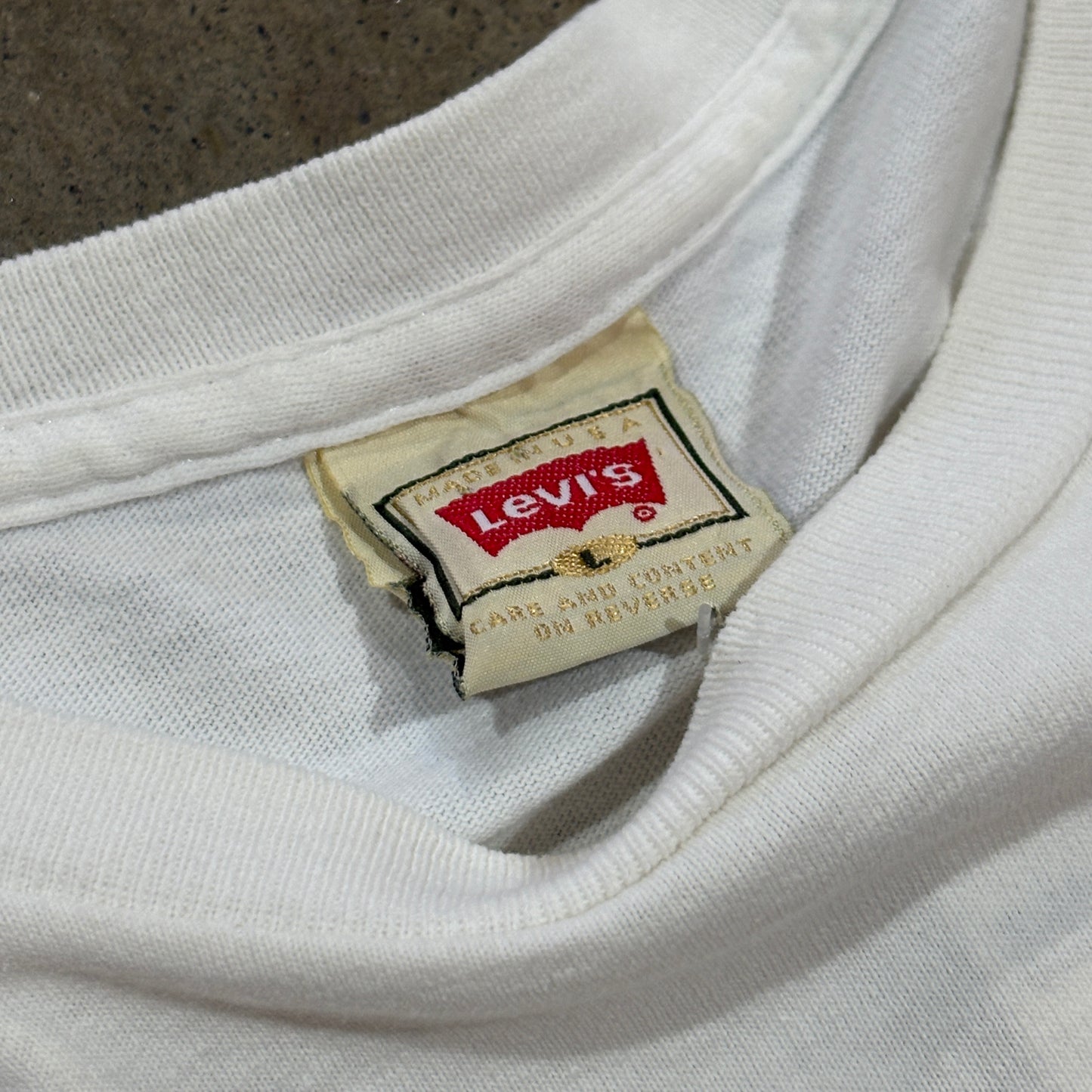 White Red Tab Blue Jeans Levis Shirt