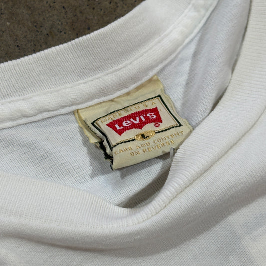 White Red Tab Blue Jeans Levis Shirt