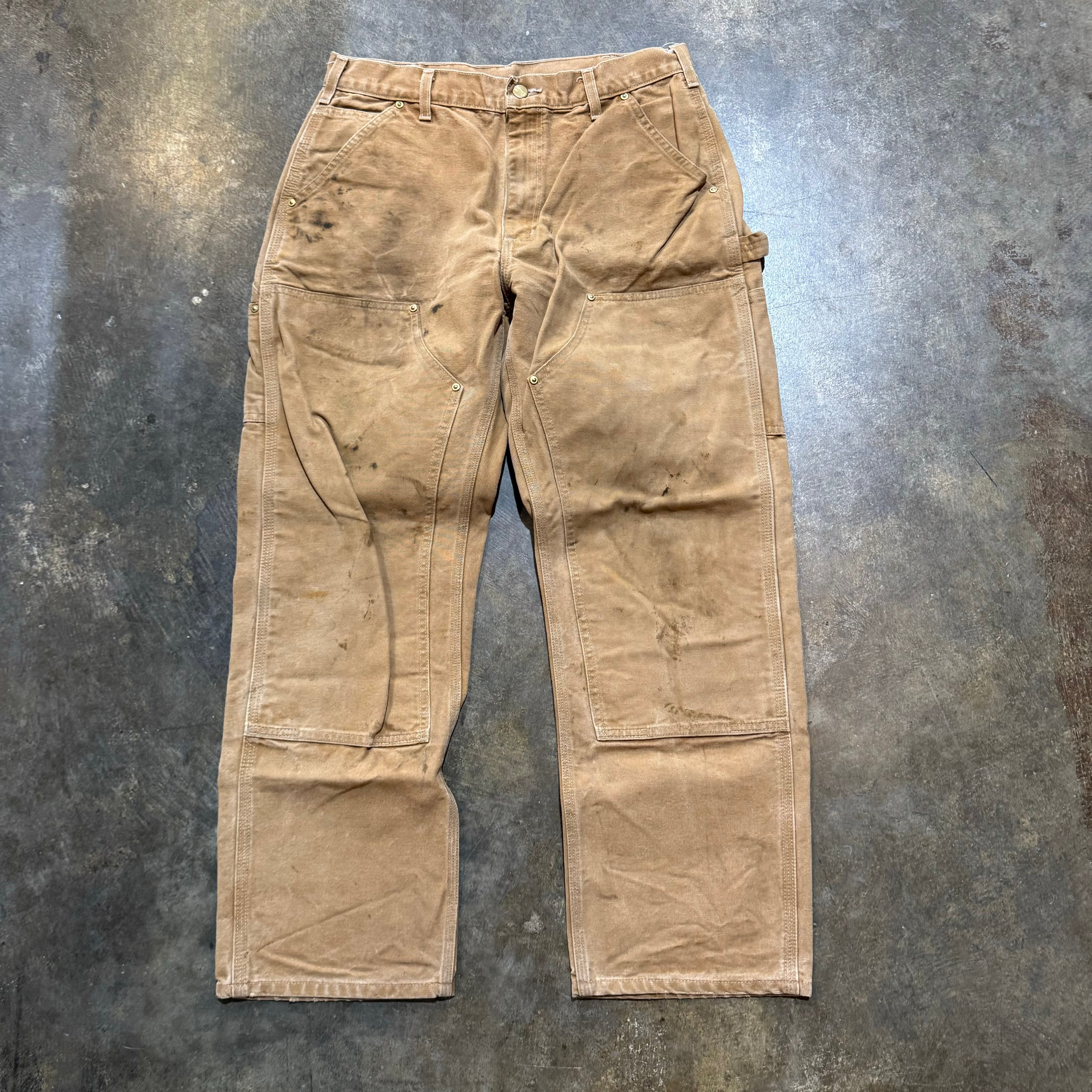 Tan Carhartt Black Stained Double Knee