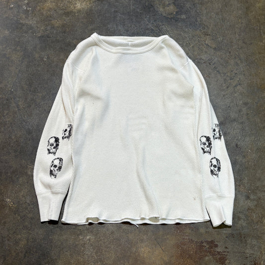 White Skull Sleeve Thermal shirt 1