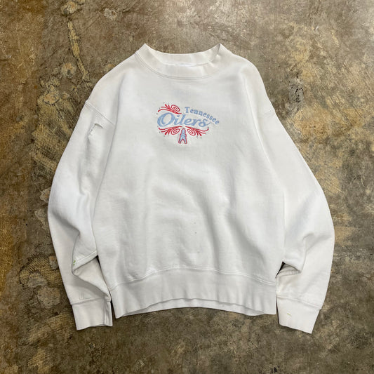 White Embroidered Tennessee Oilers Crew