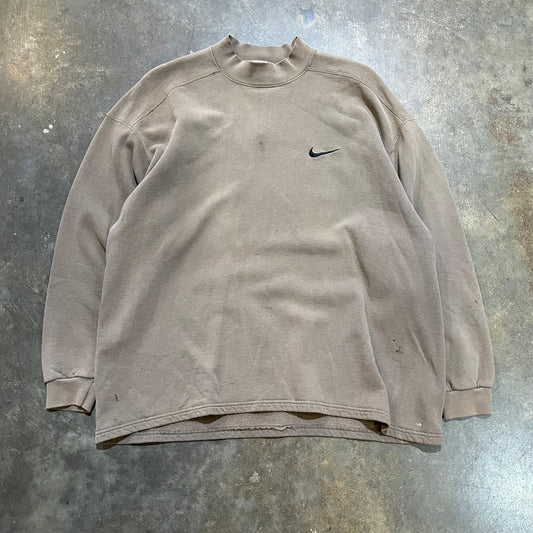 Brown Nike Embroidered Simple Crew