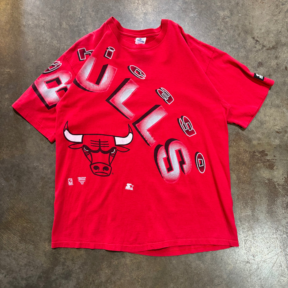 Chicago Bulls Sloped Print Red tee