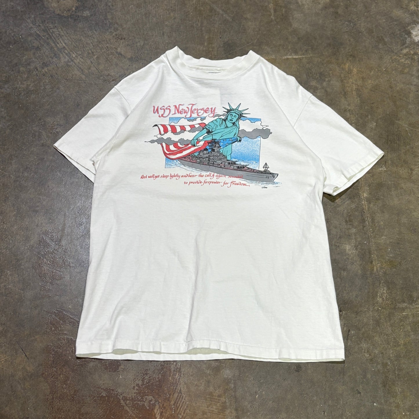 White USS New Jersey Tee