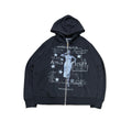 AMIS ET FLEURS Dream Girl Black Zip Hoodie