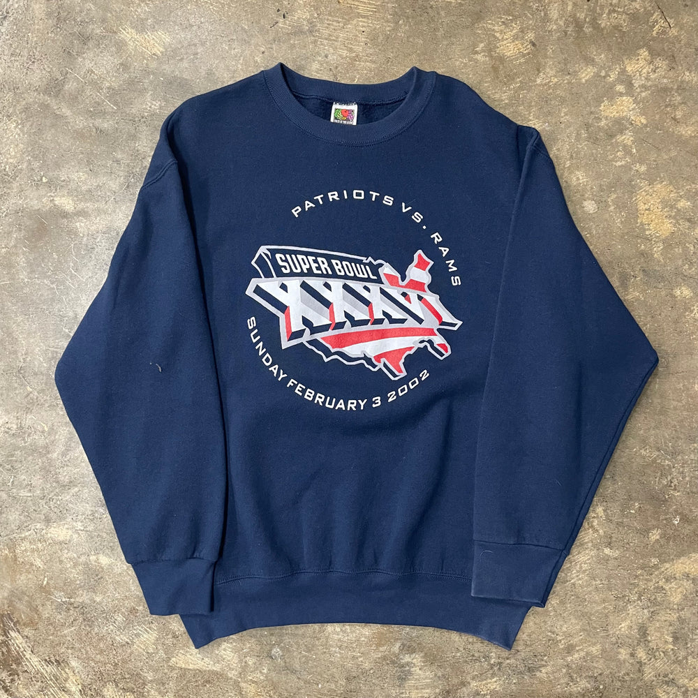 2002 Super Bowl XXXVI Patriots vs. Rams Crewneck