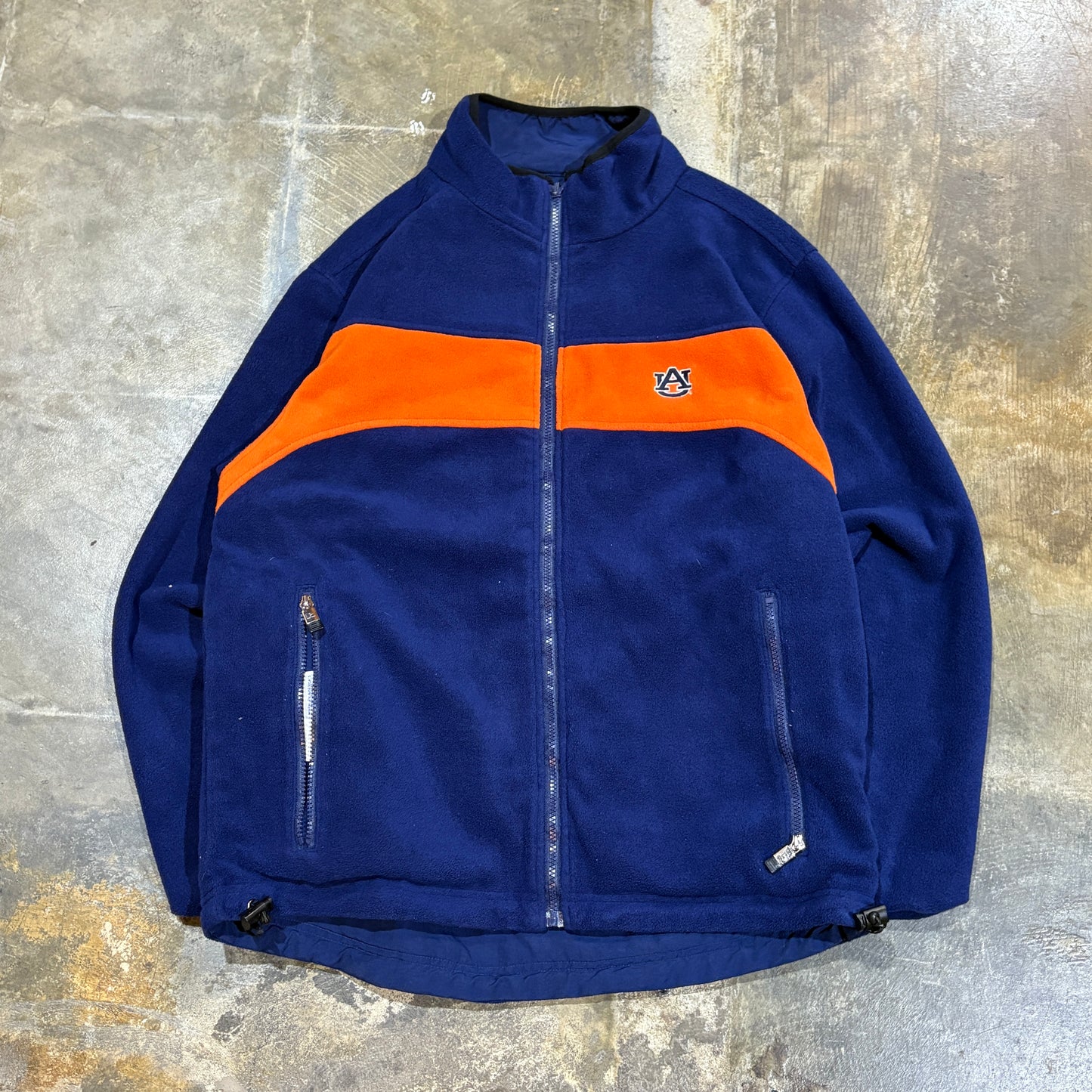 Reversible Auburn Russell Zip Up Fleece Windbreaker Jacket