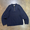 Eddiie Bauer Navy Quarter Button Sweater