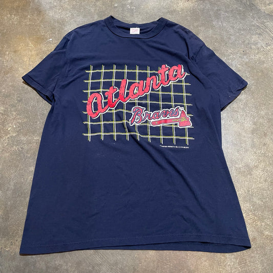 Atlanta Braves 1990 Grid Navy Tee
