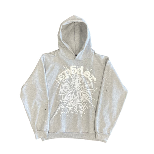 Sp5der Heather Grey OG Web Hoodie