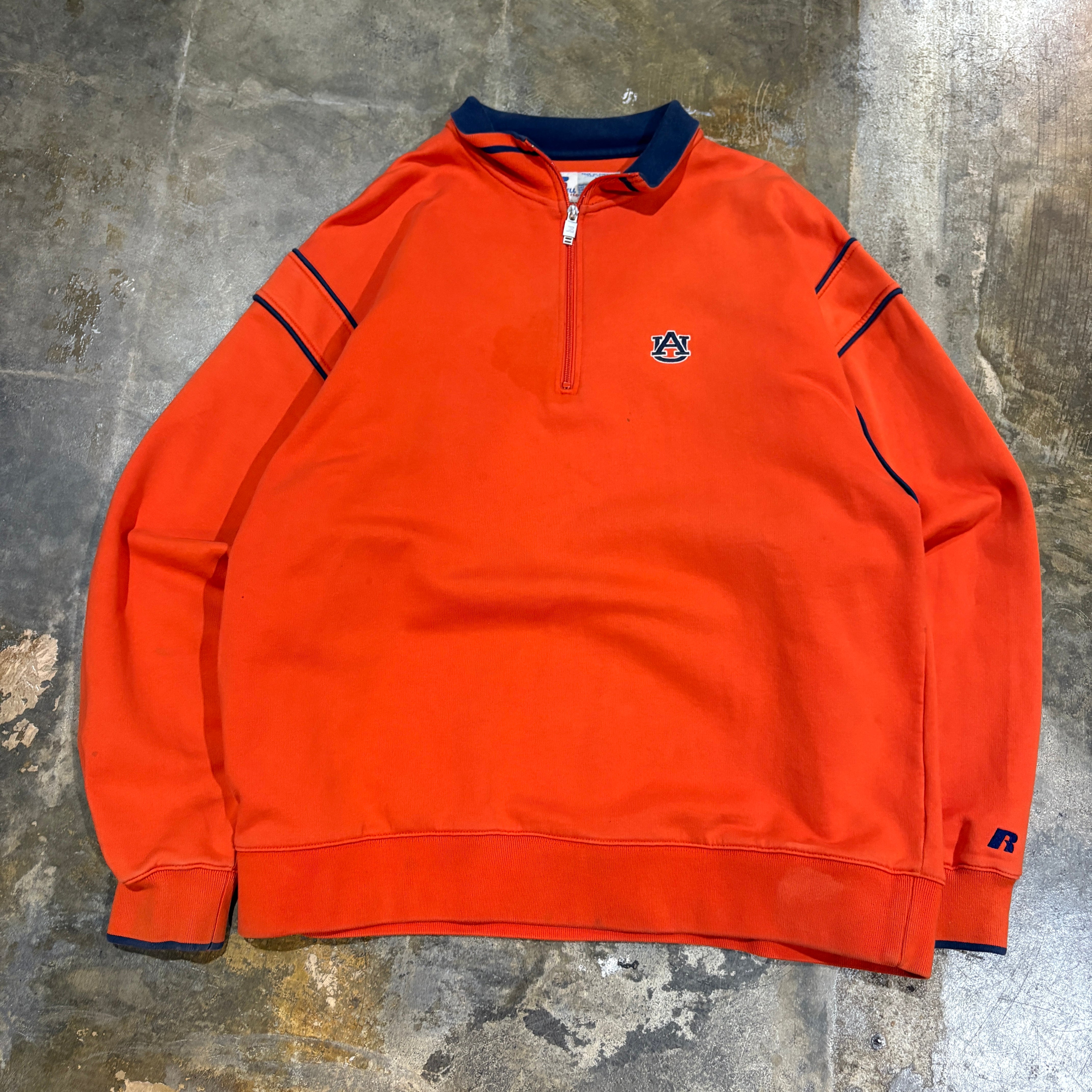Orange Auburn Russell Athletic Quarter Zip Sweatshirt