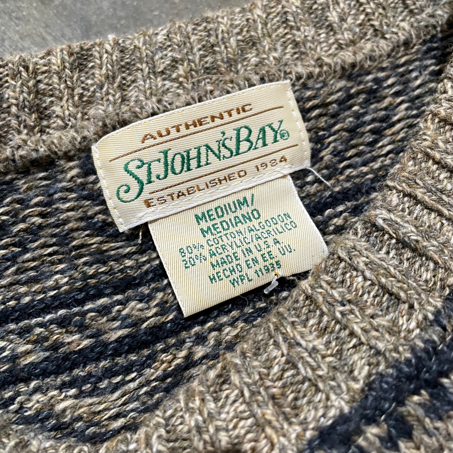 St. John's Bay Tribal Brown Sweater