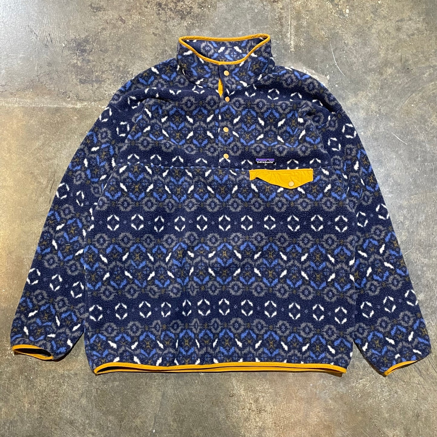 Patagonia Blue Pattern Fleece Pullover