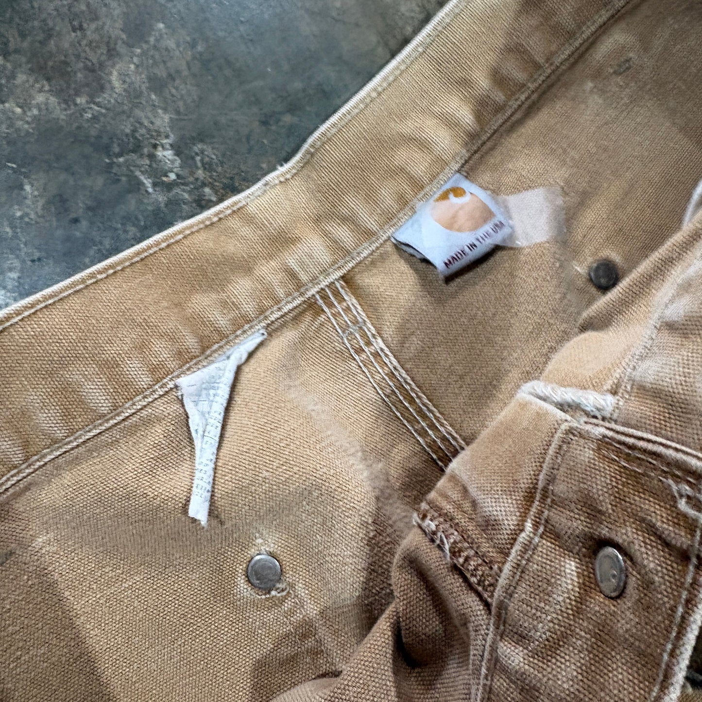Tan Faded Carhartt Double Knee Pants